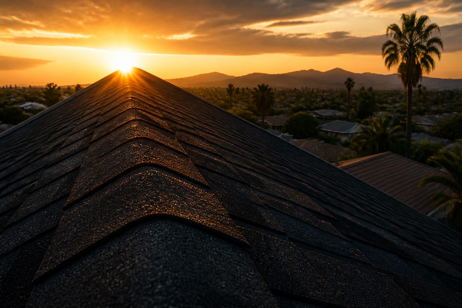 Southern California rooftop at sunset